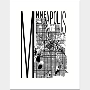 Map of Minneapolis Posters and Art